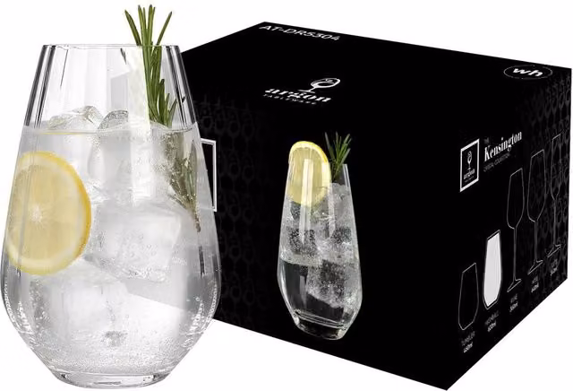 Argon Tableware Kensington Optic Lead-Free Crystal Highball Tumbler Glasses, 620ml, Pack of 48, Transparent – 2