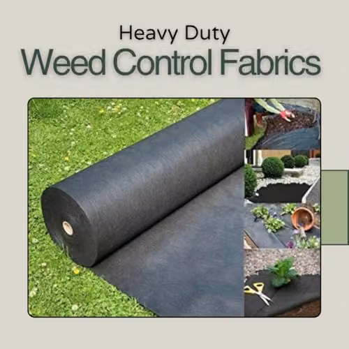 Almineez Heavy Duty Weed Control Fabric Membrane Garden Landscape Ground Cover Sheet in Black, W/D/H: 8 x 1.5 m – 6