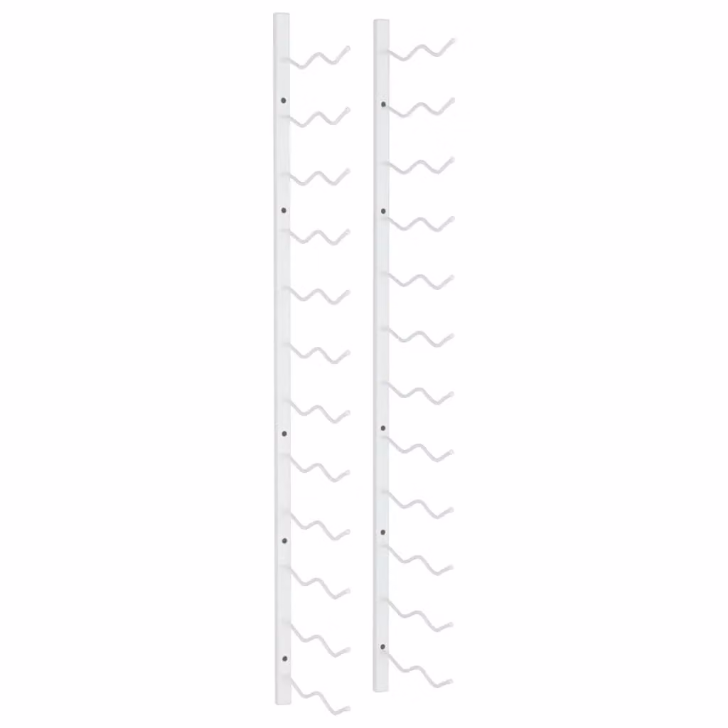 Berkfield Home Wall Mounted Metal Wine Rack in White, Holds 24 Bottles – 2