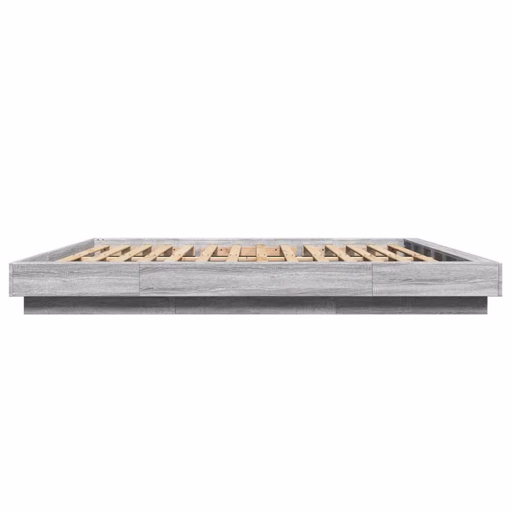 Berkfield Home Modern Bed Frame in Grey Sonoma, W/D/H: 200 x 200 x 23 cm – 3