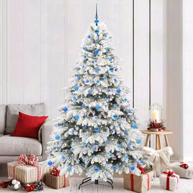 Berkfield Home Artificial Green Christmas Tree with 300 Warm White LEDs, Height: 210 cm – 1