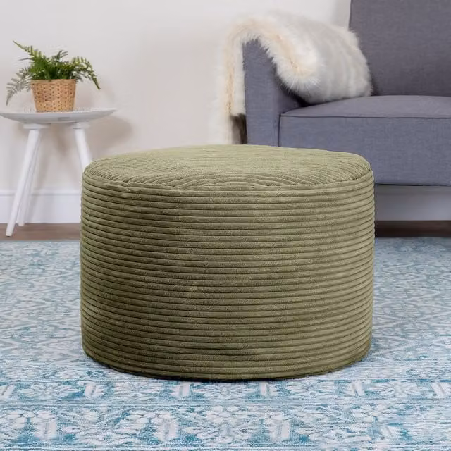 Milano Corduroy Beanbag Footstool, Green