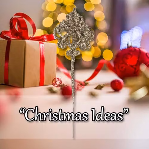 VFM e-Store Christmas Floral Pendant Hanging Ornament in Beige and Gold, H 48 cm x W 14 cm – 4