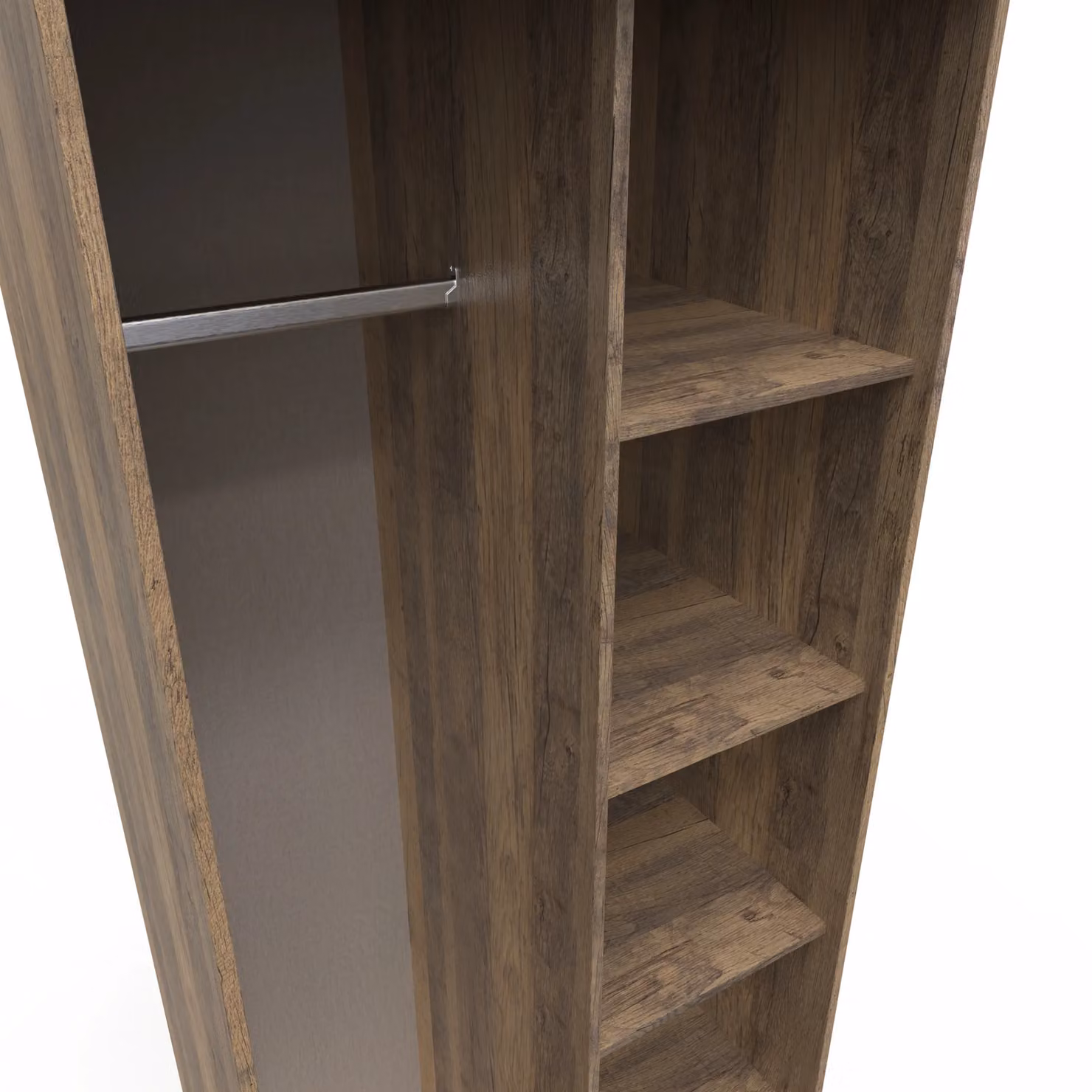 Ready Assembled 2 U Fuji Open Wardrobe in Dark Brown – 3