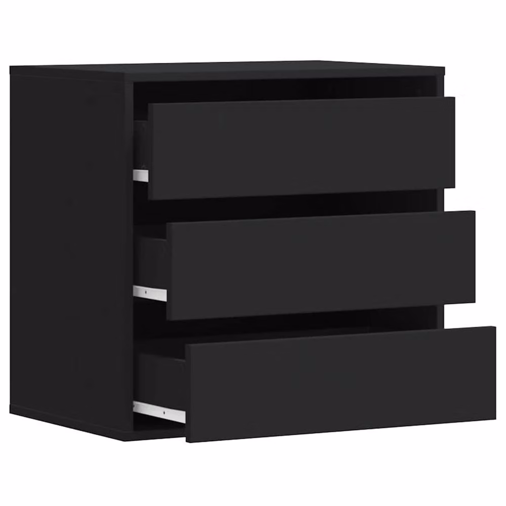 Berkfield Home Corner Chest of Drawers in Black, W: 60 cm, D: 41 cm, H: 58 cm – 4