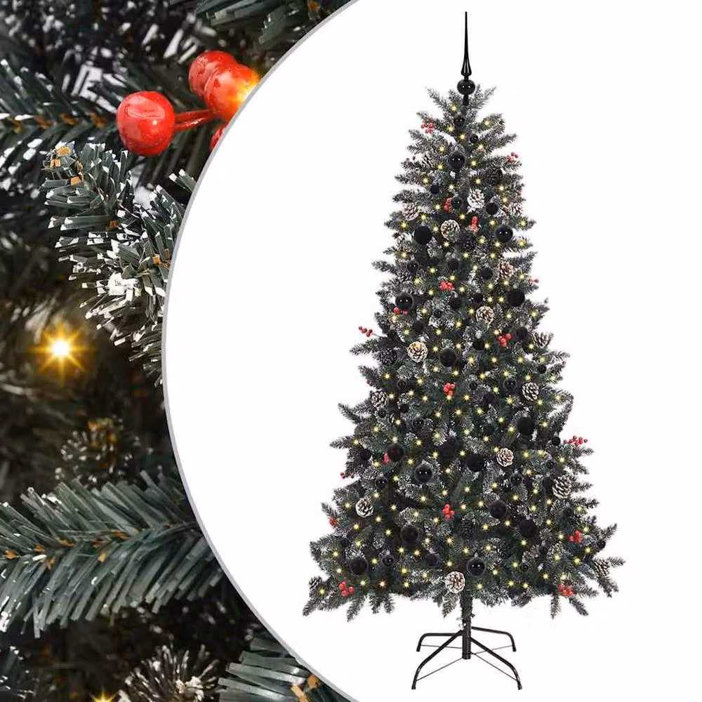 Berkfield Home Artificial Christmas Tree in Green with Stand, W/D/H: 114 x 114 x 210 cm – 2