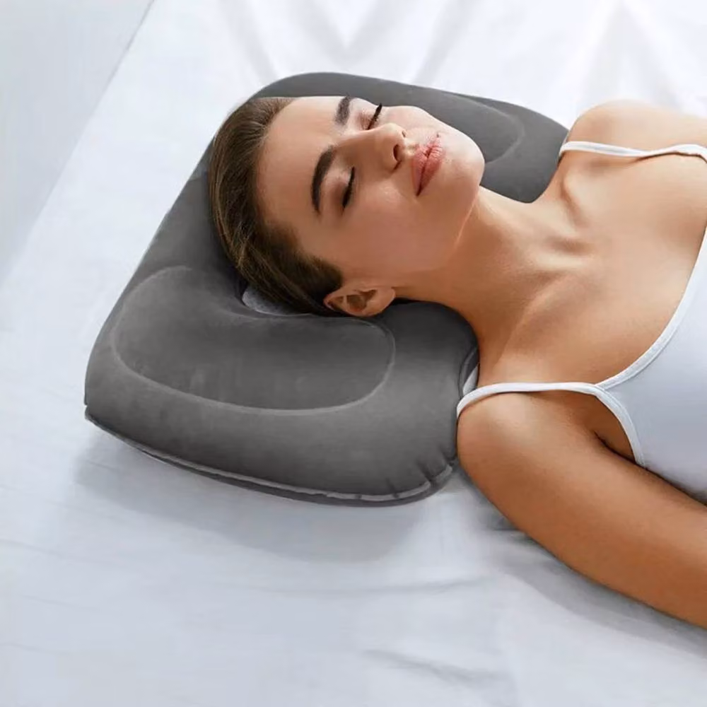 KORVIXA Grey Inflatable Medical Donut Seat Cushion, Height Adjustable and Refillable, W/D/H: 120 x 90 x 90 cm – 2