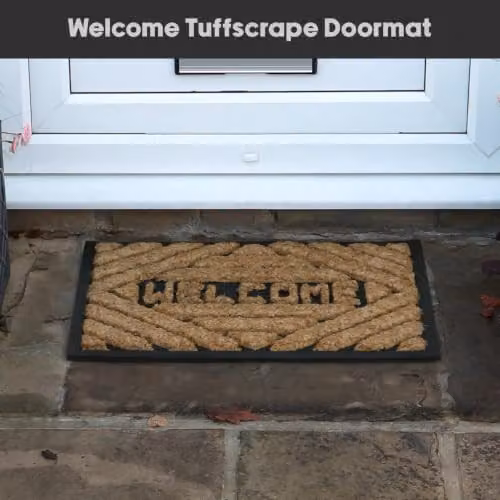 JVL Tuffscrape Coir and Rubber Backed Entrance Doormat, Brown, W: 40 cm, D: 60 cm – 8