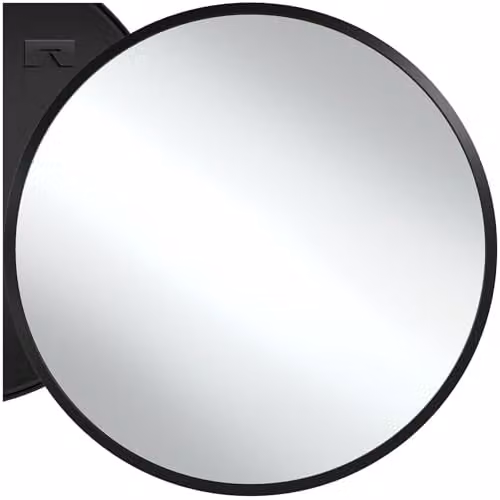 tectake Round Wall Mirror in Black with Minimalist Metal Frame, Diameter: 50 cm – 1