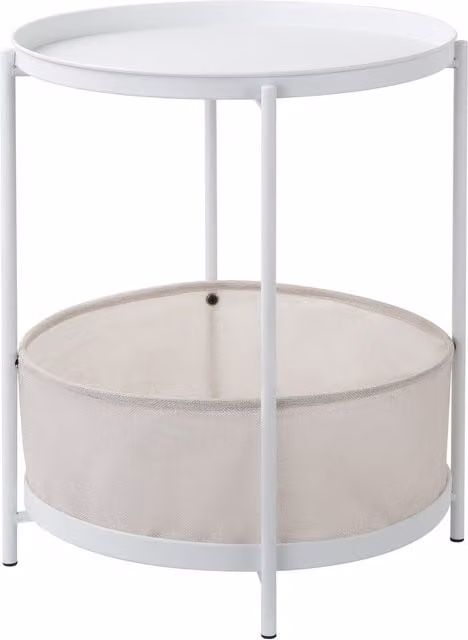 Home Garden Direct Bakewell Round Metal Side Coffee Table in White – 1