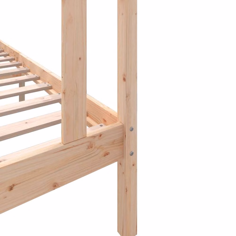 Berkfield Home Single Solid Wood Pine Bed Frame, Brown, W/D/H: 90 x 190 cm – 2
