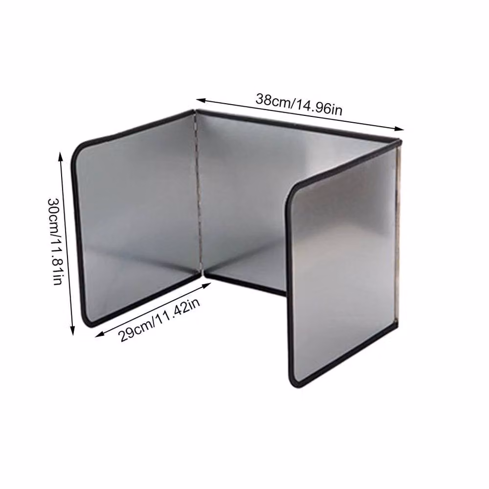NESTLUNE Silver Folding Kitchen Splatter Screen Stove Shield-Guard, W: 100 cm, H: 15 cm, D: 15 cm – 2