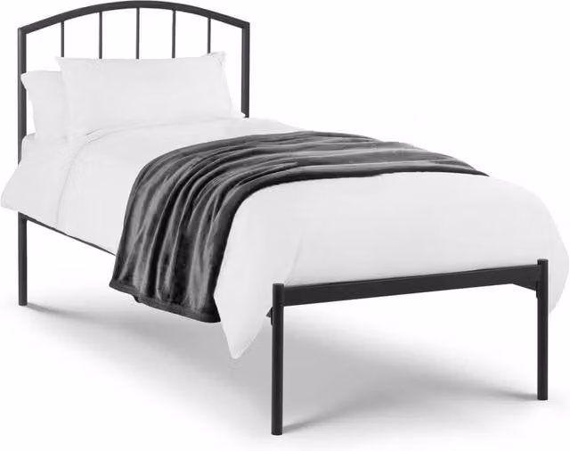 Cheshire Ivorywood Single Bed in Black, W/D/H: 90 x 200 cm