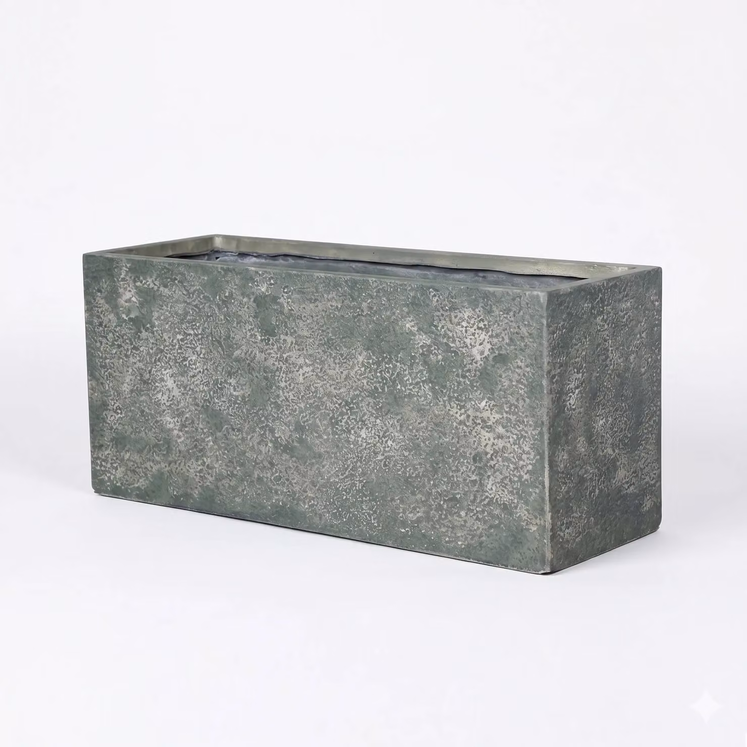 Primrose Grey Fibreglass Trough Outdoor Patio Planter with Charcoal Moss Effect, 75 cm – 2