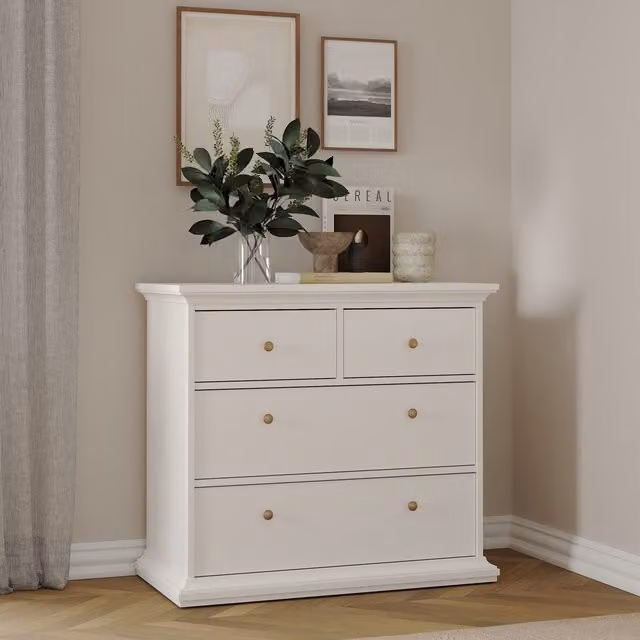 Furniture To Go Paris Classic Chest of Drawers in White