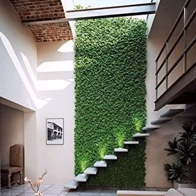 Livingandhome Opaque Green Artificial Grass Hedge Wall Screening