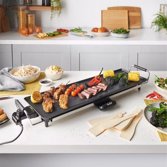 VonShef Teppanyaki Electric Grill, Black, 23 cm