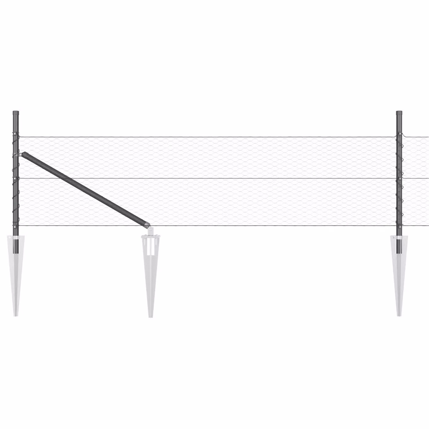 Berkfield Home Grey Steel Hexagon Fence, H: 0.5 m x W: 100 m – 1