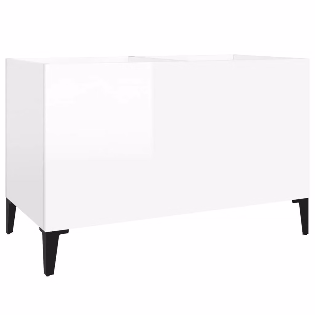 Berkfield Home Record Cabinet in High Gloss White, W: 74.5 cm, D: 38 cm, H: 48 cm – 2