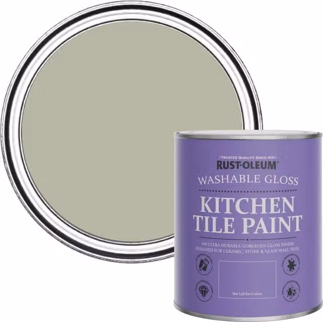 Rust-Oleum Water-Based Kitchen Tile Paint in Gloss Finish, Tanglewood, 0.75 l