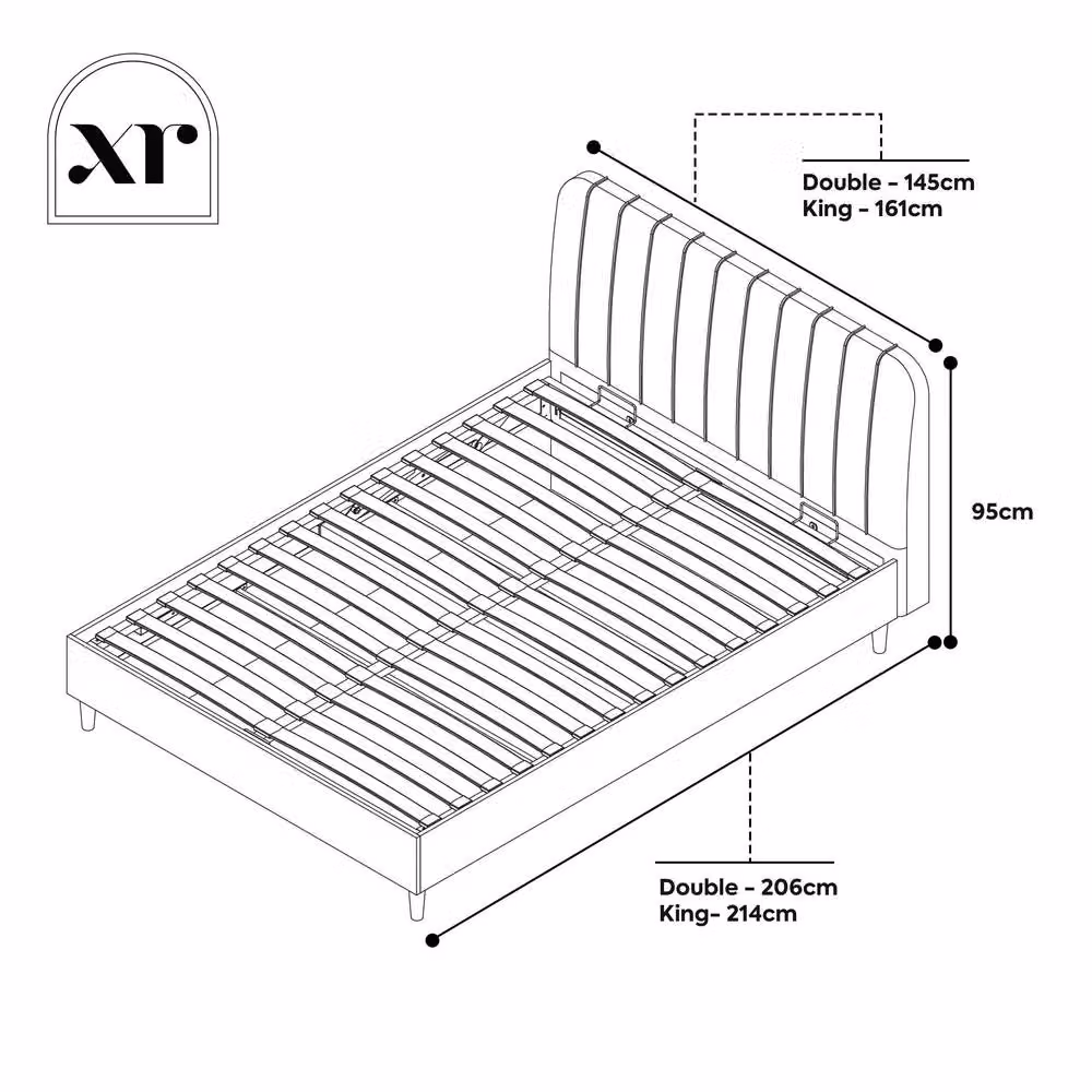 X Rocker Cooper Mixed Material Shadow Ottoman Bed in Oak and Medium Beige, Double, W: 140 cm, L: 200 cm – 2