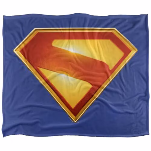 DC Comics Superman 2025 New Logo White Super Soft Fleece Throw Blanket, W/D/H: 152 x 127 cm