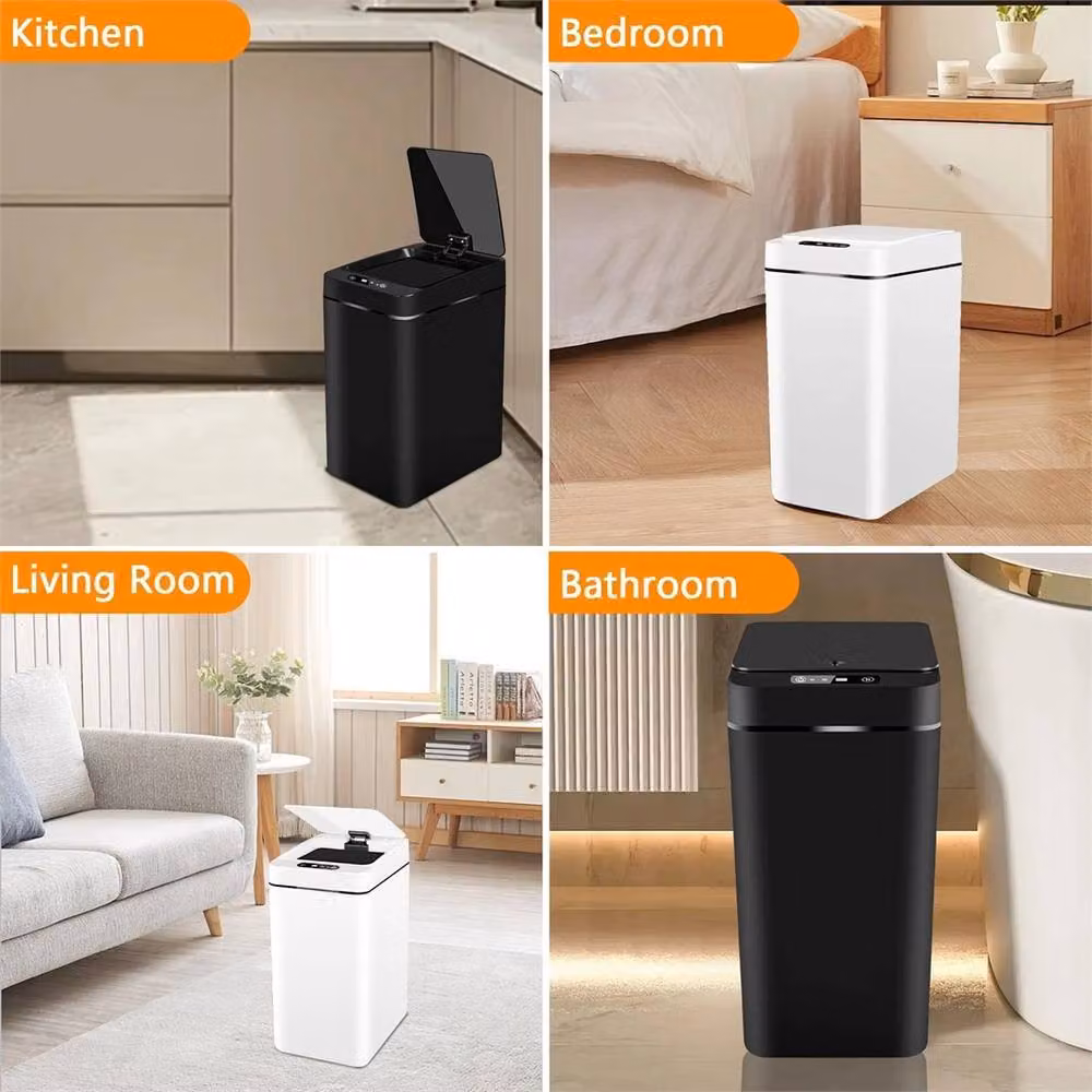 Nordara 2-Piece Set 12L Smart Automatic Motion Sensor Touchless Trash Cans, Multicolour – 4