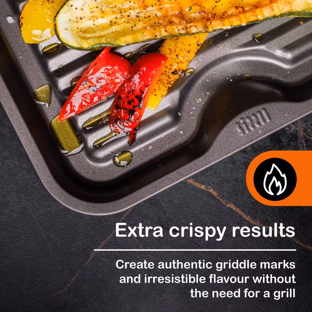 Wham SIZZLL Non-Stick Rectangular Baking Sheet, Grey, 39 cm – 4