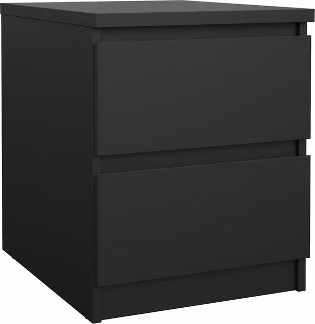 Furniture To Go Naia Scandinavian Bedside Cabinet with 2 Drawers in Black