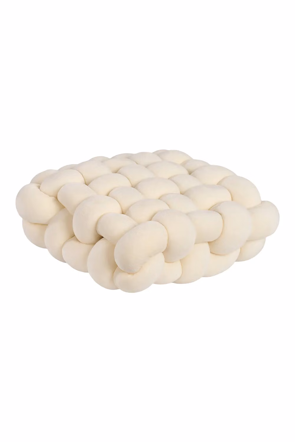 Living and Home Plush Woven Square Cube Cushion in Beige and White – 2