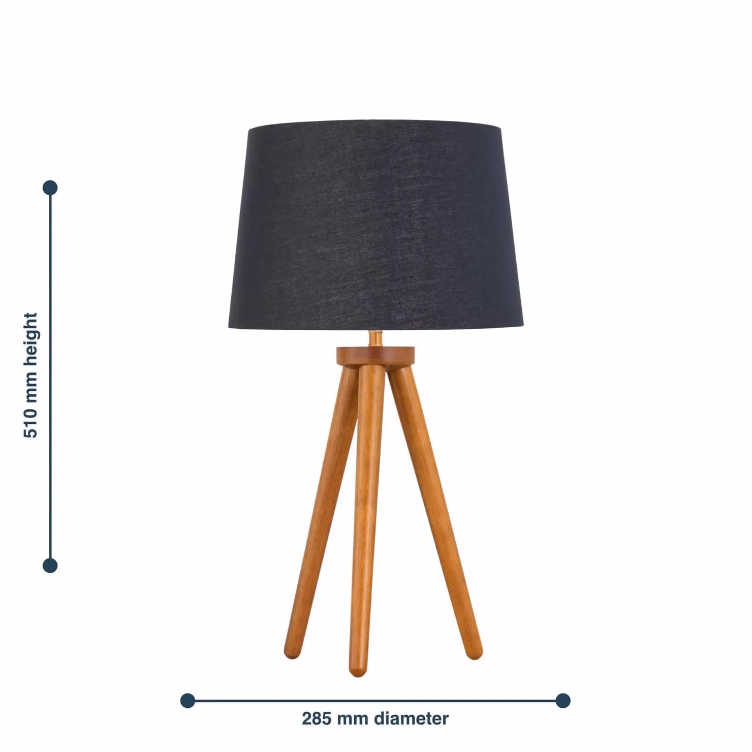 First Choice Lighting Set of 2 Dark Oak Table Lamps with Black and Gold Fabric Shades in Brown – 3