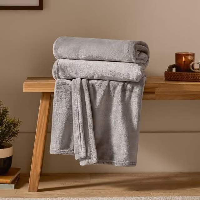 Furn Harrow Fleece Throw in Grey, W/D/H: 140 x 180 cm – 1