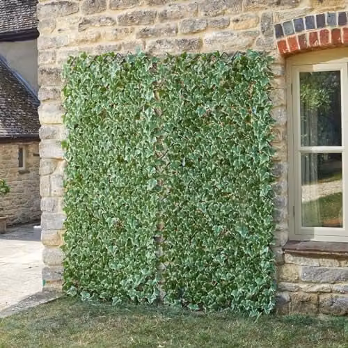 mysmartbuy Artificial Ivy Leaf Expandable Willow Trellis Garden Wall Fence Decor, Green, H 180 x W 60 cm