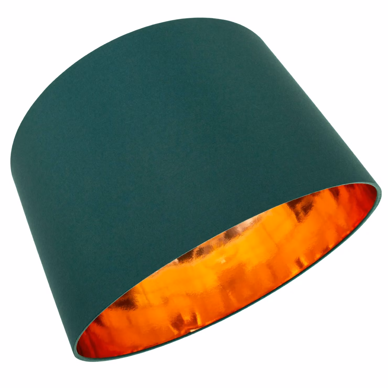 Happy Homewares Contemporary Round Cotton Lamp Shade with Shiny Paper Inner in Dark Green, Diameter: 35.56 cm – 4