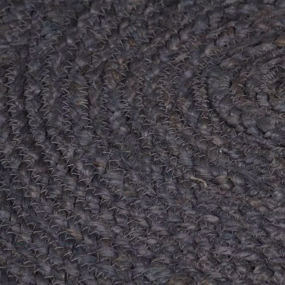 Berkfield Home Handmade Braided Jute Round Rug in Dark Grey, Diameter: 120 cm – 3