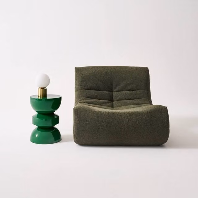 sweeek Round Metal Coffee Table, Side Table or Bedside Table with Glossy Finish in Dark Green, W/D/H: 44.5 x 44.5 x 75 cm