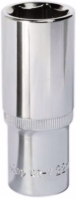 Loops 22mm Deep Drive Socket 1/2 inch Square Drive Forged Steel in Silver Chrome Vanadium – 1