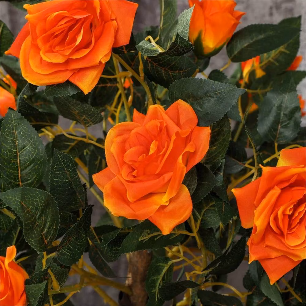 Nordara Set of 2 Multicolour Orange Artificial Rose Trees, Height: 90 cm – 2