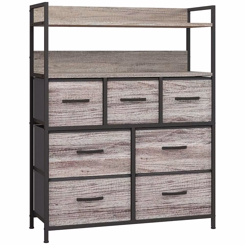 STILVORA Grey Chest of Drawers with Seven Fabric Drawers – 4