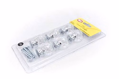 Hiatt Hardware Faceted Glass Cabinet Drawer Knob in Polished Chrome