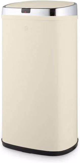 Swan 42L Square Sensor Bin in Beige Stainless Steel H 62 cm x W 34 cm x D 42 cm – 1