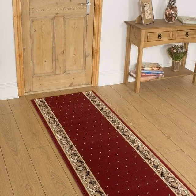 runrug Pin Dot Hallway Carpet Runner Rug in Red, W: 70 cm, L: 300 cm – 1