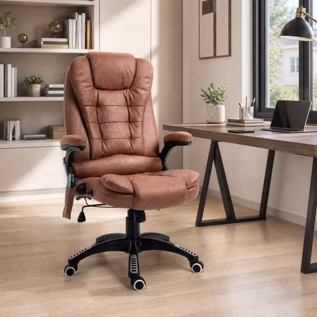 STILVORA Brown Massage Recliner Chair with Heating and 6 Massage Points
