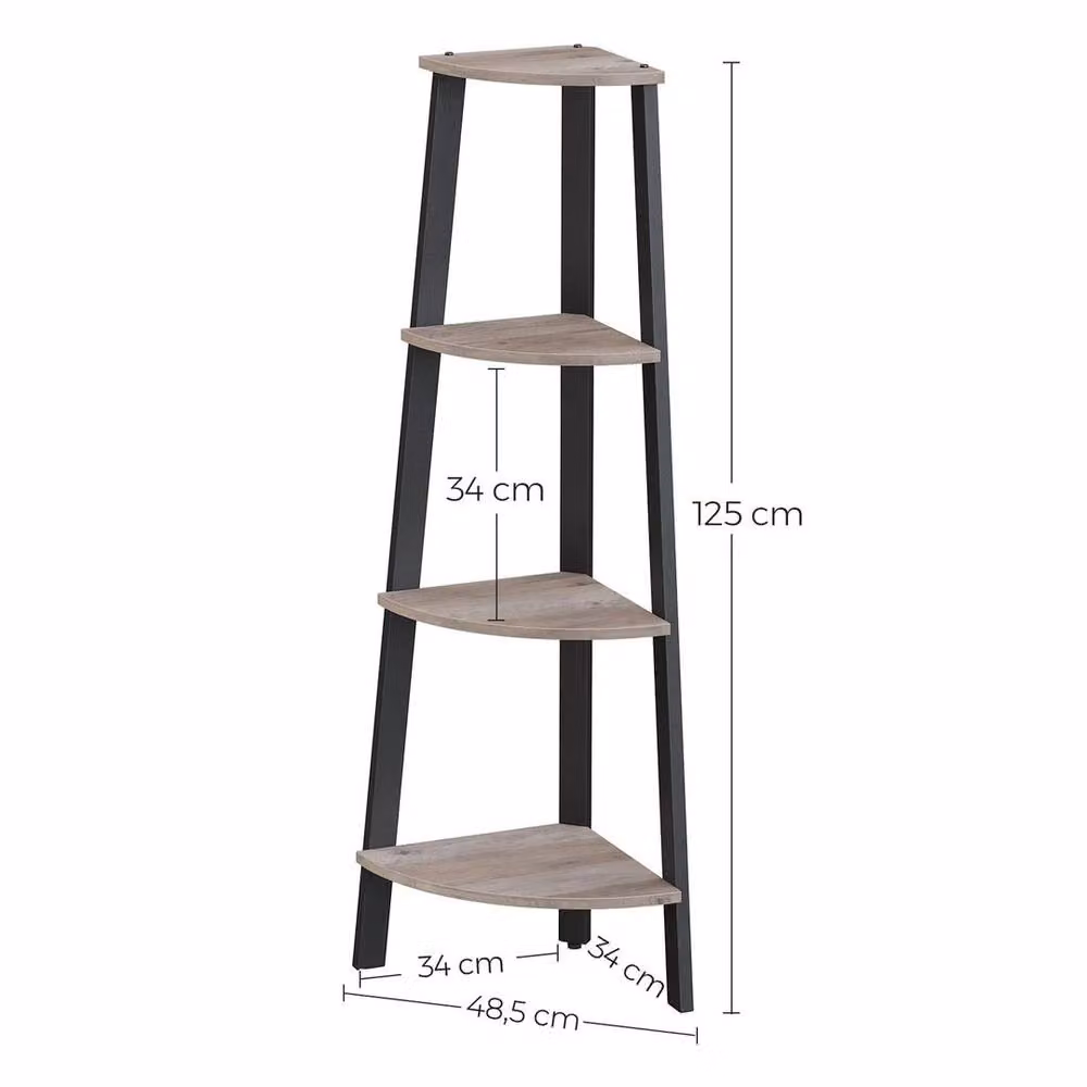 EONLION Grey 4-Tier Metal Corner Shelf – 2