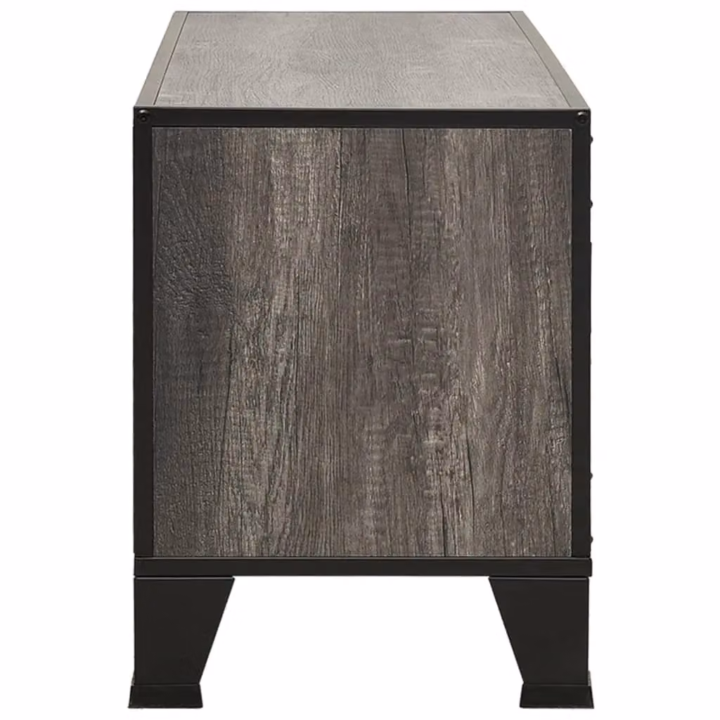 Berkfield Home Grey Industrial TV Cabinet in Metal and MDF, W/D/H: 105 x 36 x 47 cm – 3