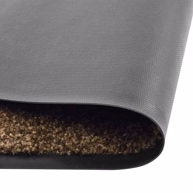 Berkfield Home Washable Non-Slip Brown Rectangular Doormat W: 90 cm, D: 120 cm – 1