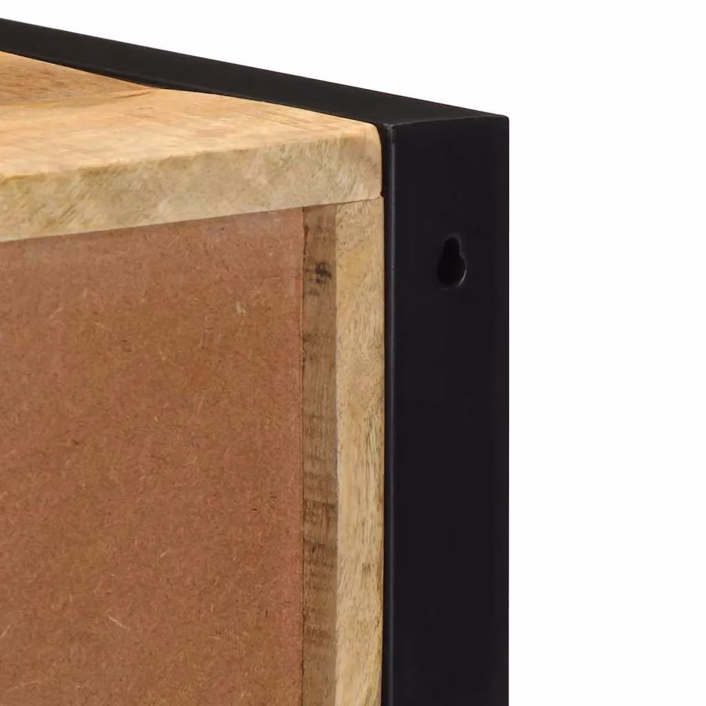 Berkfield Home Bedside Cabinet in Brown Solid Rough Mango Wood W/D/H: 40 x 35 x 40 cm – 7