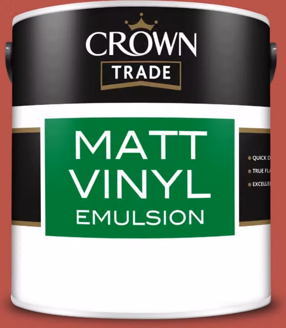 Crown Trade English Fire Matt Vinyl Dispersion Paint, Multicolour, 2.5 l – 1