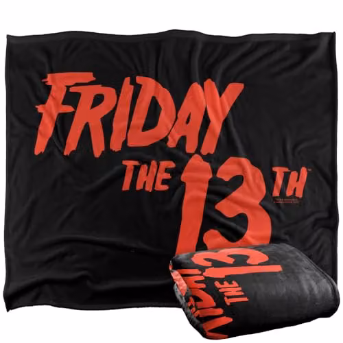 LOGOVISION Friday The 13th Logo Silky Touch Super Soft Fleece Throw Blanket, Multicolour, W: 152.4 cm x L: 127.0 cm