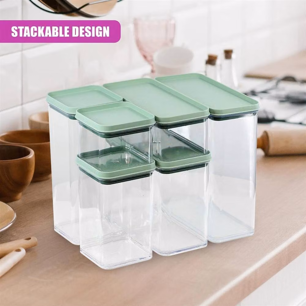 NESTLUNE Set of 6 Stackable Airtight and Leakproof Plastic Food Storage Containers in Transparent – 2